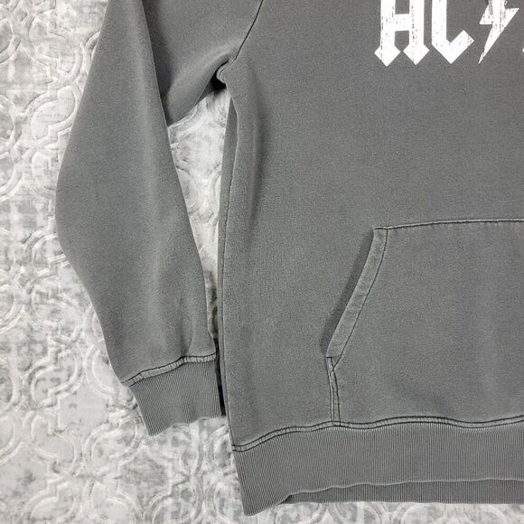 AC DC Hoodie Mens XL Gray Classic Logo Graphic Sweatshirt Fleece Rock Band Tour - Picture 6 of 13